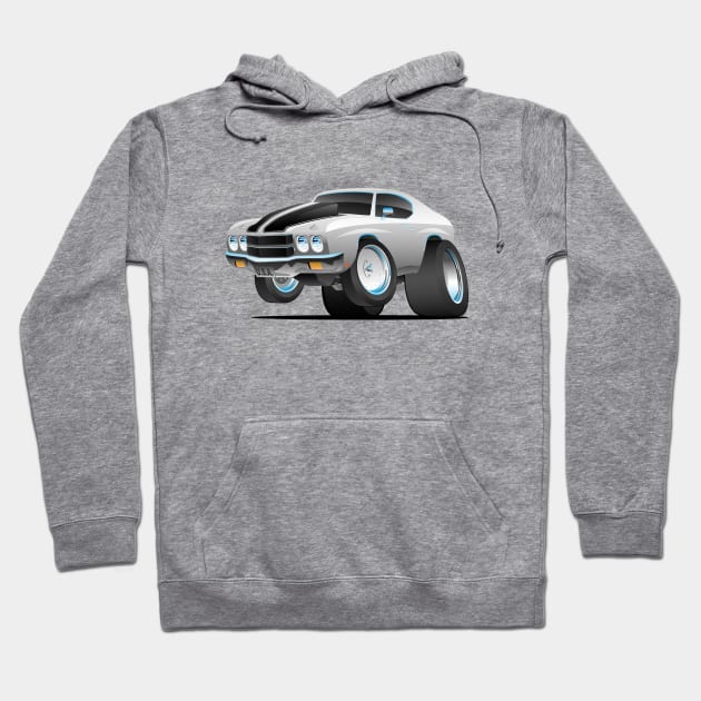 Classic 70's American Muscle Car Cartoon Hoodie by hobrath